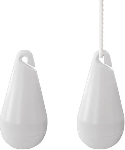 Byour3 - Peso per Tende - Pesetti per Corde Binari Tendicorda Bianco Bastoni Ganci Tende con Binario Estensibile pesetto di Ricambio per Corda Tenda Super-Resistente (Pesi Bianco, 1 Coppia)