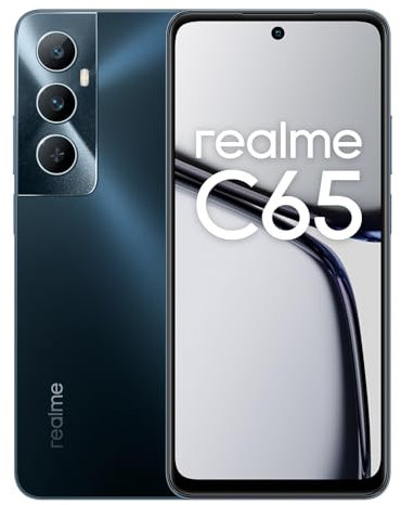 realme C65 4G Smartphone 8+256GB, Negro Starlight, Schermo 6.67 pollici, Refresco a 90 Hz, Caricamento 45W Rapido, Batteria 5000mAh, Fotocamera AI 50MP, Potente Chipset Helio G85, IP54