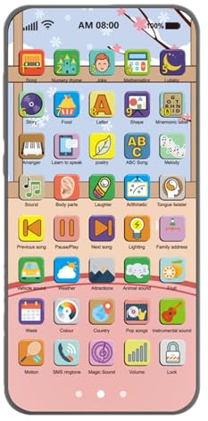 Fyrdyn Téléphone Jouet pour | Jouets Téléphone Mobile Tactile,Téléphone Rechargeable avec Lumière Éblouissante pour Apprentissage Et Jeux Éducatifs À La