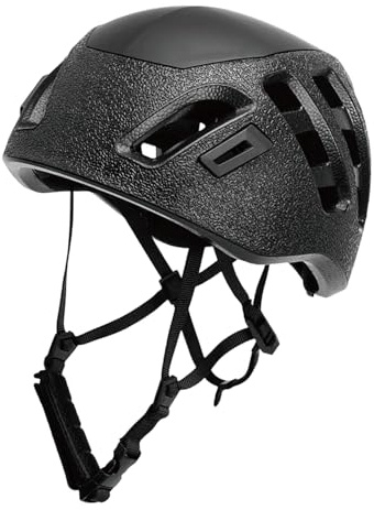 DOUDINGMAO Casco da arrampicata con foro di ventilazione e cinghia regolabile, per uomo e donna, per attività all'aperto, alpinismo, speleologia, arrampicata