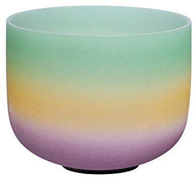 ENERGYSOUND Crystal Quartz Bowls 432Hz F Heart Chakra Rainbow Frosted Quartz Crystal Klangschale 8 (20cm) _ Sound Healing & Yoga Meditation
