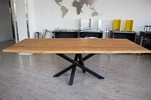 Kreuzgestell Stahl schwarz matt MI-KADO 60x60 L1400 Tischgestell Küchentisch Esstisch Tischuntergestell X-Gestell