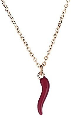 inSCINTILLE Collana Corno Portafortuna in Acciaio Inossidabile – Cornetto Napoletano Unisex – Catena Regolabile 45-50cm – Amuleto in Vari Colori con Significato – Confezione Regalo