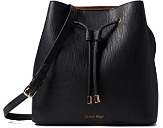 Calvin Klein womens Gabrianna Novelty Bucket Shoulder Bag, Black, One Size