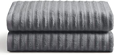 Cosy House Collection Luxury Rayon Derived from Bamboo Blend 2-Pack Towel Set - Ultra Soft, Absorbent and Quick Drying - Plush Cotton Hotel Spa Quality - 27 x 54 (Bath Towel, Grey)