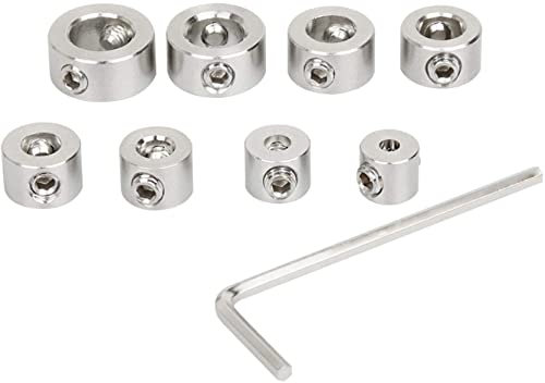Tiefenstopp für Bohrer, XiXiRan 8 tlg Stellungsregler Ring Positionierer Tiefenbegrenzer, Bohrer Tiefenanschlag, Tiefenstopp mit Sechskantschlüssel für Bohrer Holzbearbeitung 3-10mm