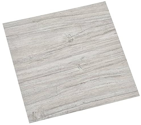 vidaXL 20x PVC Fliesen Selbstklebend Vinyl-Fliesen Bodenbelag Vinylboden Laminat Dielen Fußboden Laminatboden Fliese Bodenfliesen 1,86m² Hellgrau