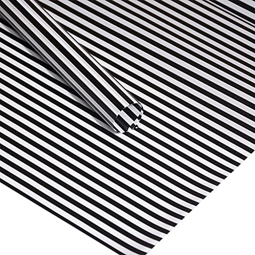 Geschenkpapier zum Selbermachen, kreatives gestreiftes Geschenkpapier für Blumen, Geschenkverpackungen, Verwendung mit 20 Stück, Schwarz / Weiß, hervorragende Qualität und kreativ