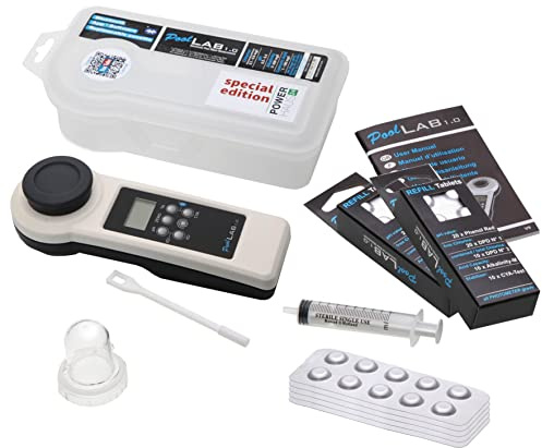 POWERHAUS24 PoolLAB 1.0 Special Edition, Photometer für Pools & Whirlpools, 70 + 70 Reagenzien extra, kostenlose App