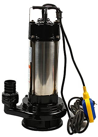 Tauchpumpe Edelstahl Schmutzwasserpumpe 36000 L/H Abwasserpumpe 1500 W Aus Mit Schwimmerschalter Schmutzwasser FäKalienpumpe Schmutzwassertauchpumpe Brunnenpumpe Gartenpumpe Schwimmer Fkalienpumpe
