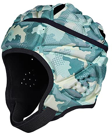 DGXINJUN Soft Shell Flag Football Helmet, 7v7 Rugby Helmet, Scrum Cap, Soccer Padded Headgear, Adjustable Head Protector for Youth Kids Adults