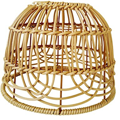 MagiDeal Lampenschirm Rattan Deckenleuchte, Hängende Pendelleuchte Abdeckung, für Zuhause, Hotel, Wohnzimmer, Esszimmer, Braun, 20cmx15cm