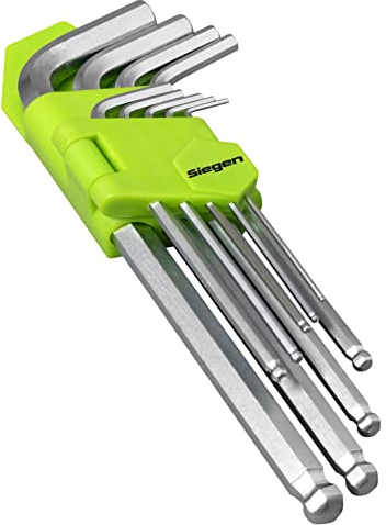 Sealey Siegen S01260 - Juego de llaves Allen de extremo de bola larga, 9 piezas, métrico