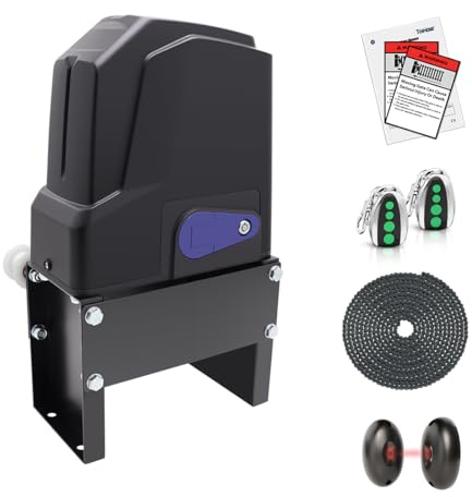 TOPENS CF800 Fast Sliding Gate Opener Chain Drive Automatic Gate Motor for Heavy Driveway Slide Gate Up to 1800 Pounds, Electric Gate Operator AC Powered with 20ft Roller Chain and Remote Control