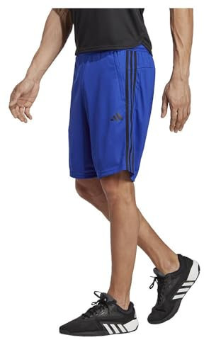 adidas Herren Train Essentials Piqué 3-Stripes Training Shorts, Lucid Blue/Black, L