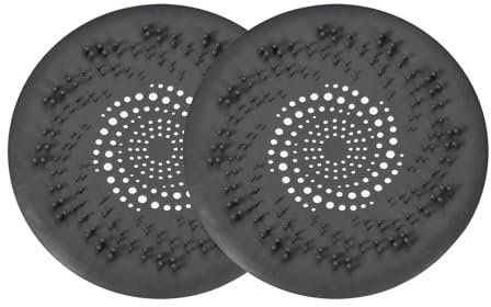 sourcing map Raccoglitore per scarico dei capelli, 15 cm, rotondo, protezione per scarico vasca con ventosa, per cucina, bagno, balcone, grigio scuro, 2 pezzi