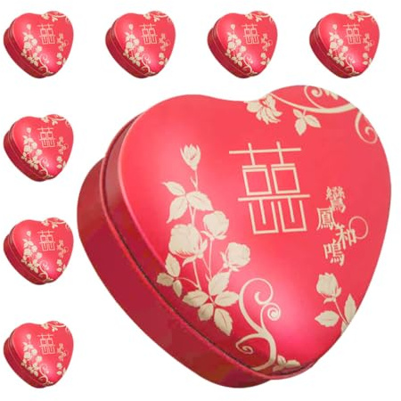 8 Stück Herz-Metalldosen Valentinstag-Herzdosen Mit Deckel Herzförmige Boxen Leere Kerzendosen Süßigkeitenboxen Metallzinn Hochzeitsgeschenke Boxen Für