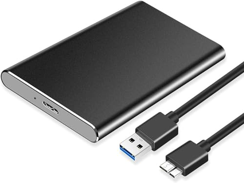 PDTHADP Disco rigido esterno da gioco, Disco rigido esterno, SSD mobile, 2,5 pollici, USB 3.0, desktop, for PC e Mac, Unità a stato solido portatile, disco rigido SSD (Color : Black, Size : 500GB)