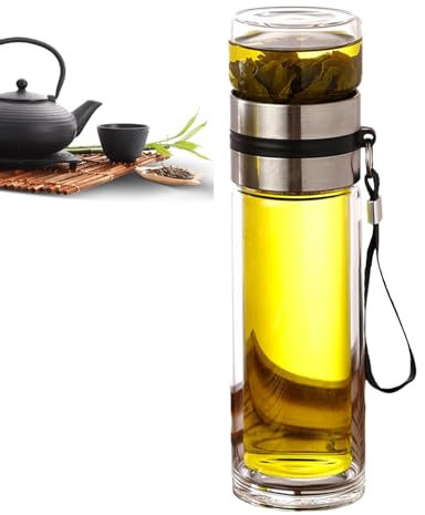Tasse de séparation d'eau pour thé | Bouteille d'eau avec infuseur anti-fuite – Bouteille de thé à double paroi, tasse de voyage, bouteille d'eau à infuseur pour homme, maison et voyage