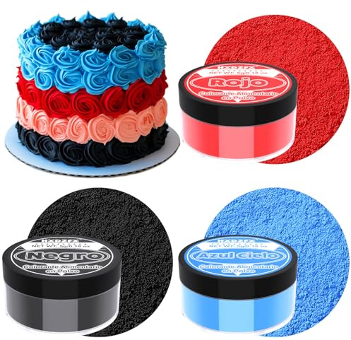 Colorante Alimentario en Polvo - 3 Colore Colorantes Alimentarios en Polvo Set Alta Concentración para Repostería, Decoración de Tartas, Caramelos, Bebidas, Macarons, Glaseados y Cocina