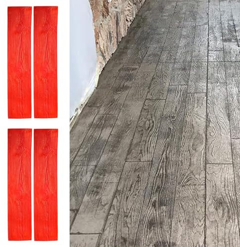Moldes Hormigón Impreso Estera Concreta del Sello del Modelo de Madera, Molde de Hormigón de Cemento para Suelo DIY para Patio, Jardín, Patio, Cemento Camino Pavimentación Textura Impresión Formulario