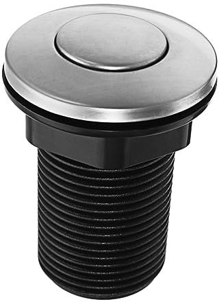 Homoyoyo Pulsante Pneumatico 32mm Per Smaltimento Rifiuti Alimentari in Acciaio Inox, Asta Del Pulsante Del Wc Guarnizione Silicone, Compatibile Robot Da Cucina e Bagno