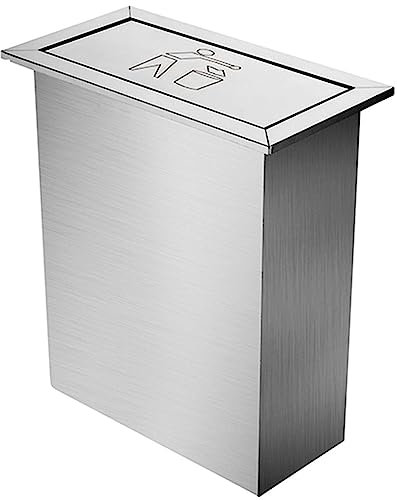 Pattumiera da incasso in acciaio inox per piano di lavoro dell'armadietto della cucina, copertura in acciaio inox da incasso per piano di lavoro, pattumiera con coperchio basculante bilanciato per ri