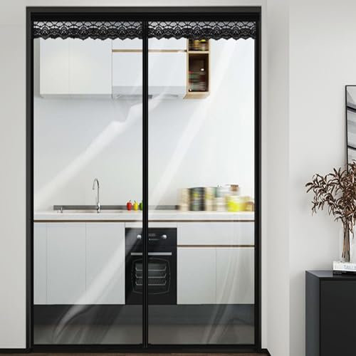 Türvorhang Thermovorhang Thermovorhang Türvorhang Transparent Magnetisch Thermovorhang Winddicht Schalldichte Decke für Winter Tragbare temporäre Tür (80 x 220 cm)