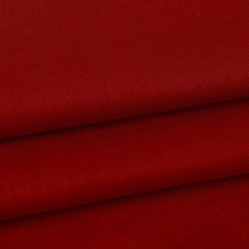Wambere 4 Yard x 140cm Baumwollstoff Baumwolle Stoff zum Nähen Meterware Kleiderstoff Dekostoff Bezugsstoff Bekleidungsfutterstoff für DIY Basteln Heimdekoration Kleidungsdekoration,Weinrot