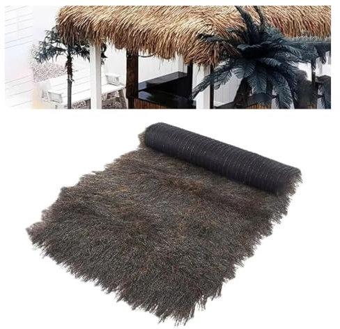 EPYBJYWQ Artificial Thatch Roof Straw Decoration,Gazebos Straw Roof Fake Thatch Roofing Fake Straw Cover,Landscaping Thatch Roof Decor Garden Artificial Grass(A,1 * 1m)