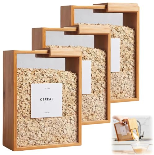 Clear Food Storage Box with Lid, Large Capacity Dry Food Dispenser for Kitchen Organization, Ideal for Cereal, Sugar, Coffee, Tea, Pasta, Flour, Nuts, Oats