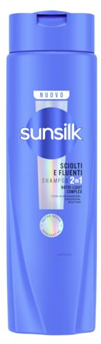 Sunsilk, Shampoo 2in1 Sciolti e Fluenti, Shampoo e Balsamo per Capelli Leggeri e Brillanti, Formula Arricchita con Nutri-Light Complex, 250 ml