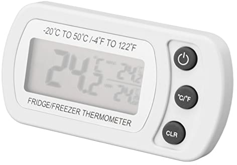 Odorkle 2Pcs -20 to 50℃ Refrigerator Thermometer, Digital Freezer Thermometer with Digital Display for Kitchen Car Fridge Camping