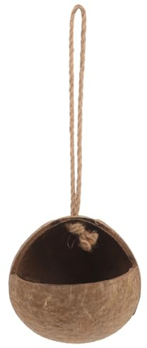 Garneck Kokosnussschalen-Vogelnest Hängend Vogel-Hängebett Für Papageien Kokosnuss Vogelhaus Zum Spielen Schlafen Und Verstecken Käfig Zubehör 5.12X5.12X5.12In