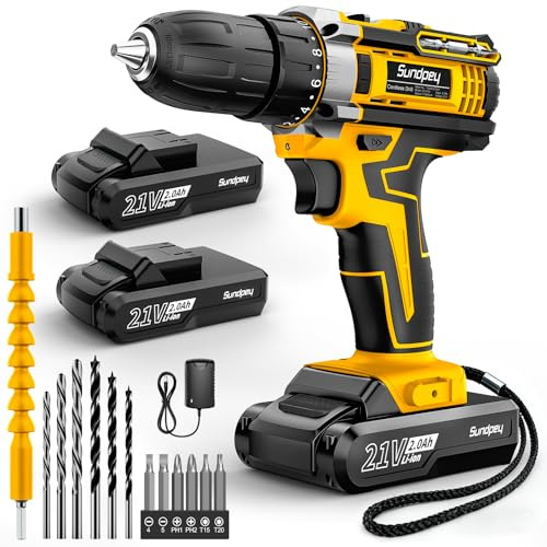 21V Taladro Atornillador Bateria 2 x 2000mAh - 45Nm Max Atornillador Electrico Inalámbrico