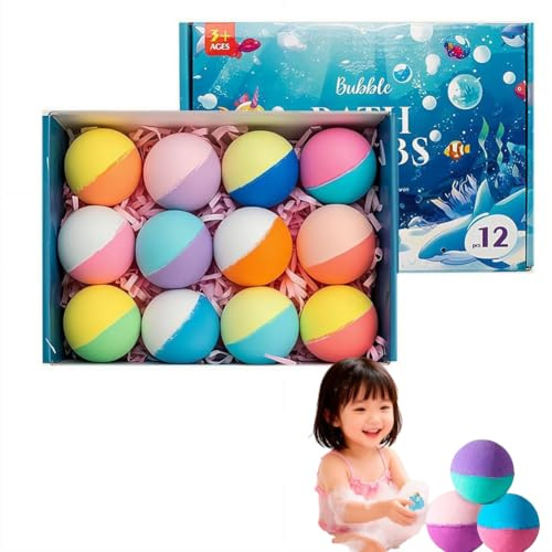 12/24Pcs Ocean Toy Bath Salt Ball Sleeve Box Bath Bombs, 2026 New 12/24ack Bath Bombs with Surprise Spring Inside,Upgrade Easter Bubble Bath Bombs Ideal Birthday Easter for Boys & Girls