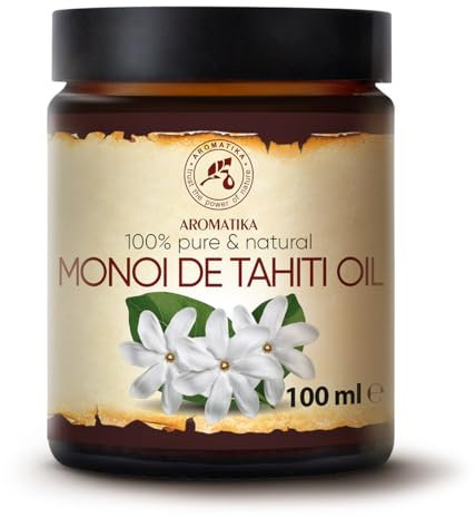 Huile de Monoi de Tahiti 100 ml - Soin du Сorps à l’huile de Coco - Extrait de Fleur de Gardénia - Hydratation de la Peau - Beauté - Soins Capillaires - Exotique Aroma