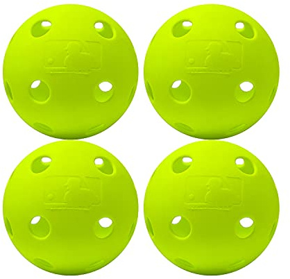Franklin Sports softbollar i plast – Indestruct-A-Ball mjukbollar i plast – officiell storlek 11 tum träning softball för slagträning – gul – 4-pack