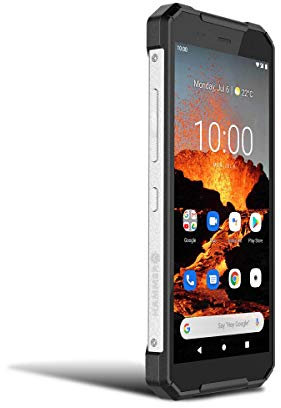 HAMMER EXPLORER PRO 5,7 IPS Outdoor Handy, Militärstandard Smartphone, Mega-Akku 5000mAh, 48MP Kamera, eSIM, NFC, Wasserdicht/Stoßfest, LTE 4G, IP69, Dual SIM, Android 10 - Silber