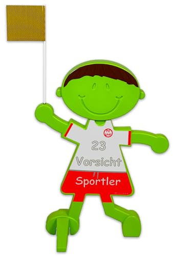 UvV Sportler, 3D Kinder Warnschild reflektierend, mit Wunschtext in verschiedenen Farben erhältlich, Warnschild spielende Kinder, Sicherheitsschild, Kinder Vorsicht, Kinder Danke (rot)