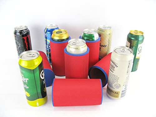 asiahouse24 Raffreddatore per bevande – Raffreddatore per birra – Raffreddatore per lattine standard da 0,33 l e 0,5 l in neoprene spesso per un migliore raffreddamento (set da 6 refrigeratori rossi