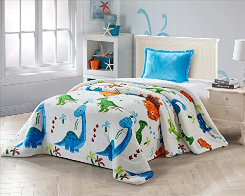 ForenTex Edredón Infantil 180x260 cm con Borreguillo + Funda de Almohada – Doble Cara, cálido, ultrasuave, Lavable – Ideal para Cama 90 cm Invierno