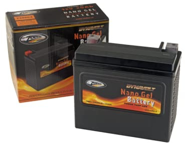 Dynavolt 12 V Nano-Gel-Batterie für Sportster 2004 bis heute, VRSC V-Rod 2002-2006 und Buell 1125R 2008-2011 (Top A) L=15 cm, H 14,5 cm, W=8,7 cm YTX14 cm L-BS 1 4AH, 315CA, 260CCA (OEM 65958-04)
