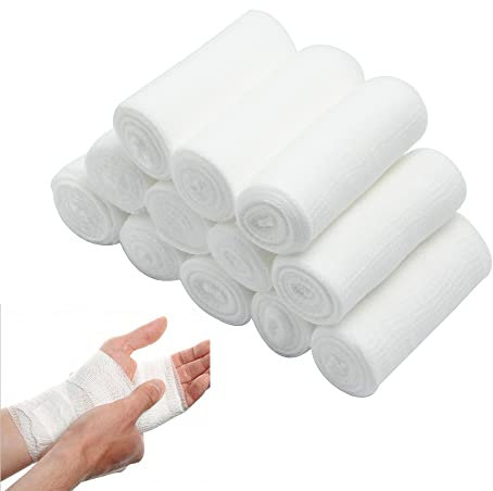 LanYing Gauze Bandage Roll 12 Rolls Conforming Bandage 7.5cm x 4.5m Soft Gauze Roll for Dressing All Types of Wounds and First Aid (2.95'' x 178'')