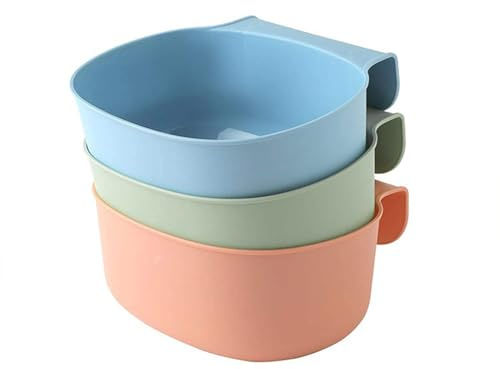 Wankd 3x Auffangschale für Küchenabfälle, Wickeltisch Organizer zum Anhängen,Waschschüssel Baby für Wickeltisch,Abfallschale Abfalleimer Schubladen Abfallbehälter grün ((Green+Blue+Pink)