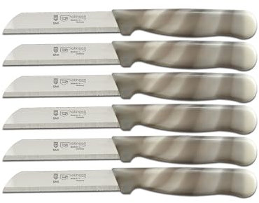 SMI - 6 Stück Schälmesser Wellenschliff Küchenmesser Gemüsemesser Obstmesser Solingen Messer Made in Germany