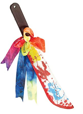 labreeze Bloody Clown Machete Adults Halloween Scary Fancy Dress Party Plastic Knife