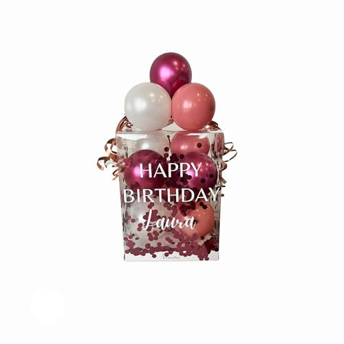 Mivame Personalisierte Ballon-Box - Kreative Geschenkidee, Geldgeschenk Verpackung, 100% Biologisch abbaubare Ballons, Perfekt für Hochzeit, Babyparty & Geburtstag