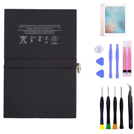 Aousavo A1664 Batterie de rechange compatible avec iPad Pro 9.7 2016, A1673 A1674 A1675 iPad 6.3 iPad 6.4 avec kit d'outils gratuit