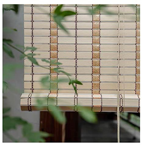 Tenda A Rullo in bambù Naturale, Avvolgibile Bamboo,Resistente alle Intemperie,con Carrucola,Tenda di bambù Pieghevole, per Casa,Ufficio,Cucina,W175xH280cm/W68.89xH110.23in